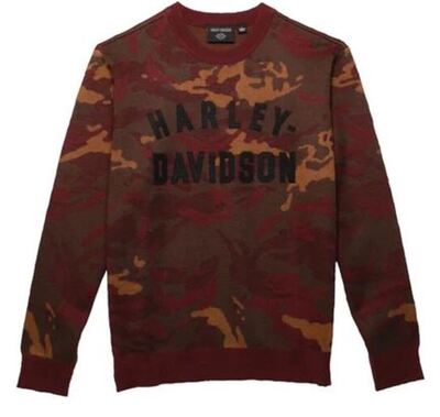 SWEATER-KNIT,RED CAMO