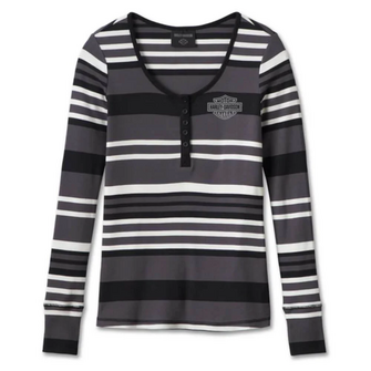 HENLEY-KNIT,BLACK STRIPE