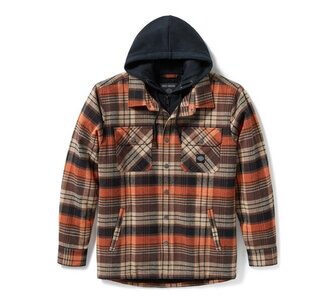 SHIRT JACKET-WOVEN,BLACK/BROW