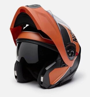 H-D® Evo X17 Sun Shield Modular Helmet matte black/matte orange