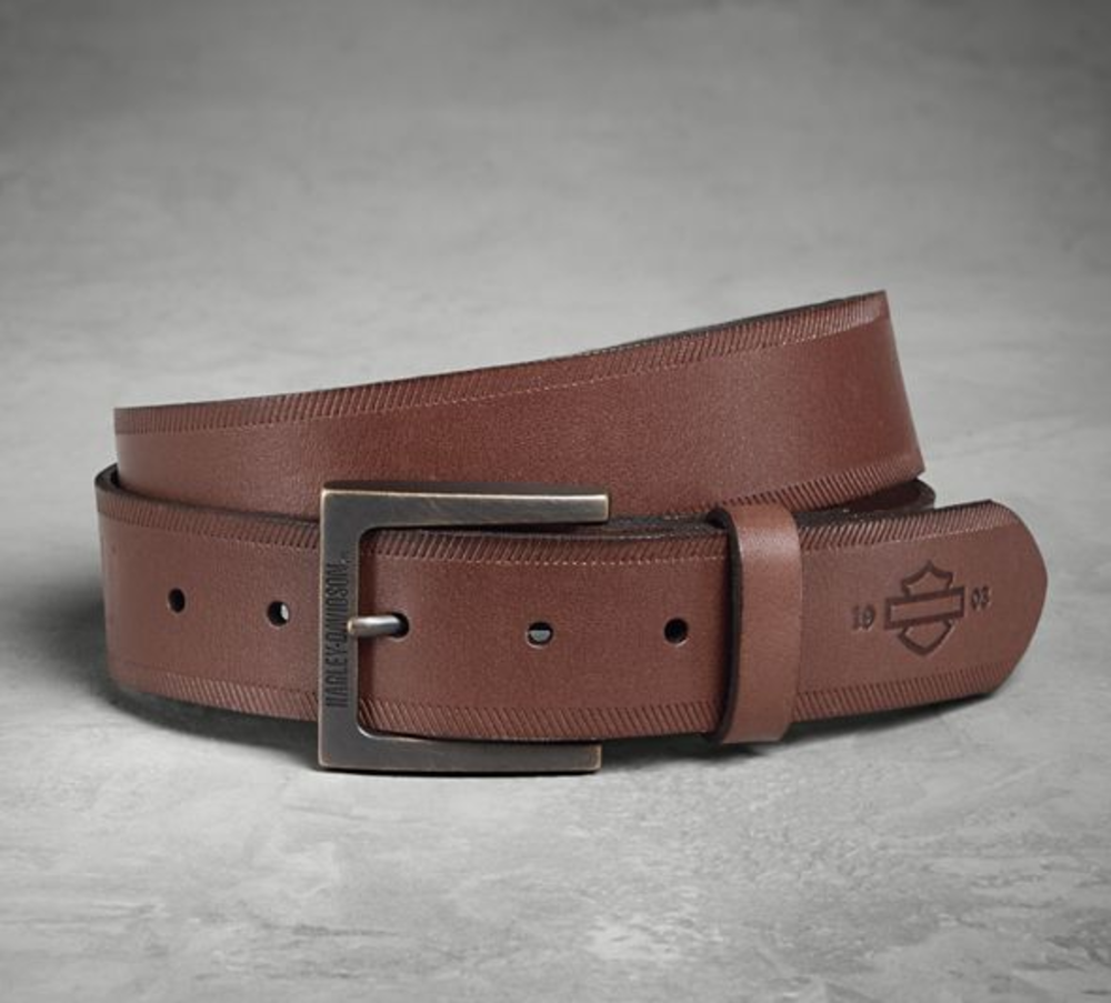 DEPOSSED LEATHER BELT 