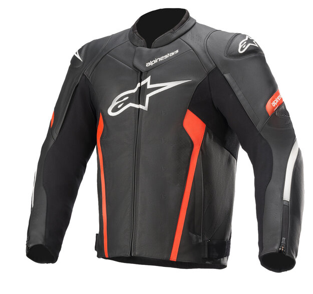 Alpinestars Nahkatakki Faster v2 Musta/Punainen Fluo