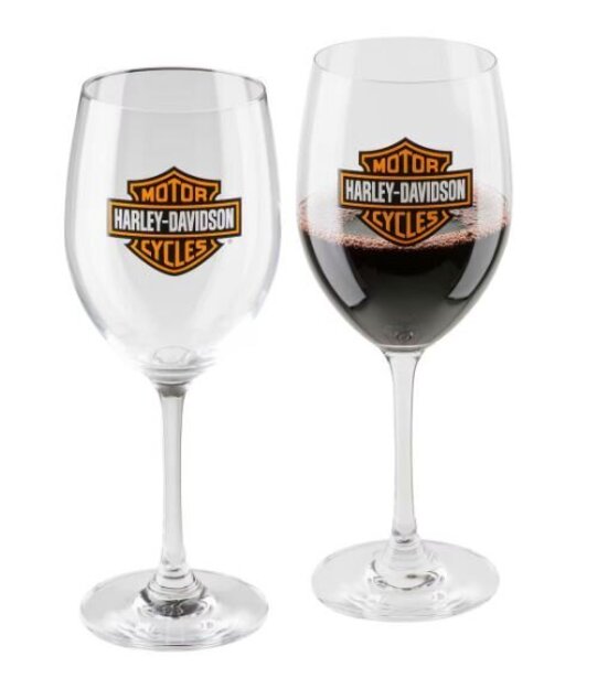 H-D BAR & SHIELD WINE GLASS SET
